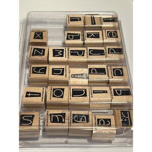 Stampin Up! Tidy Alphabet Wood-Mounted Rubber Stamps Set For Crafting & Scrapboo